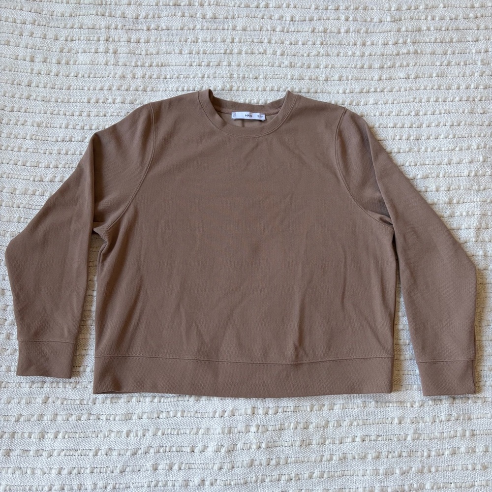Mango MNG Men’s Beige Tan Long Sleeve Tee Shirt Small